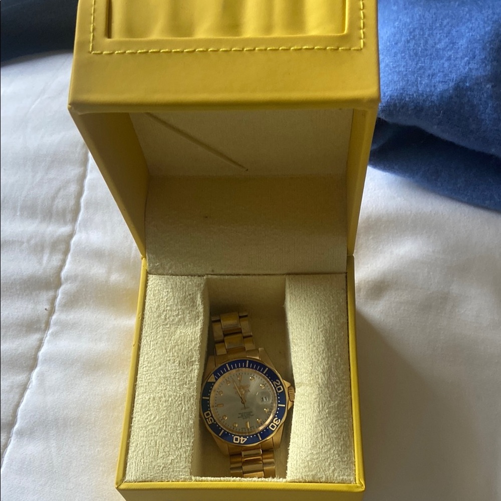 Gold and Blue Men's Watch